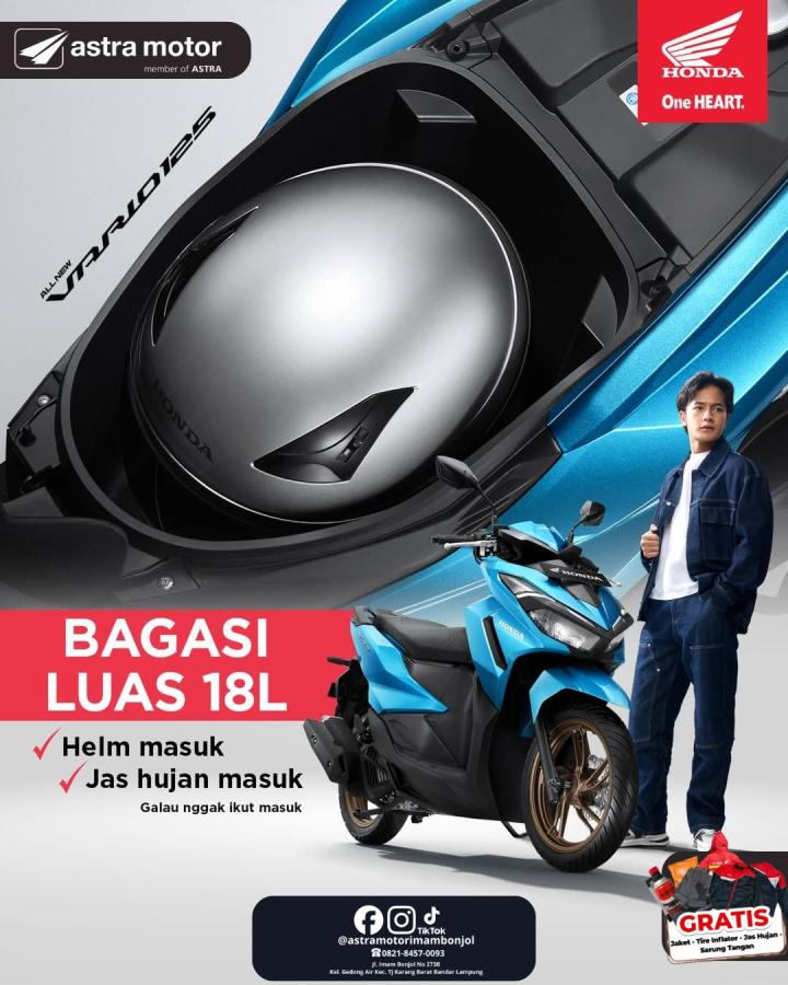 Solusi Berkendara Praktis, Astra Motor Imam Bonjol Unggulkan Bagasi Luas Honda Vario 125